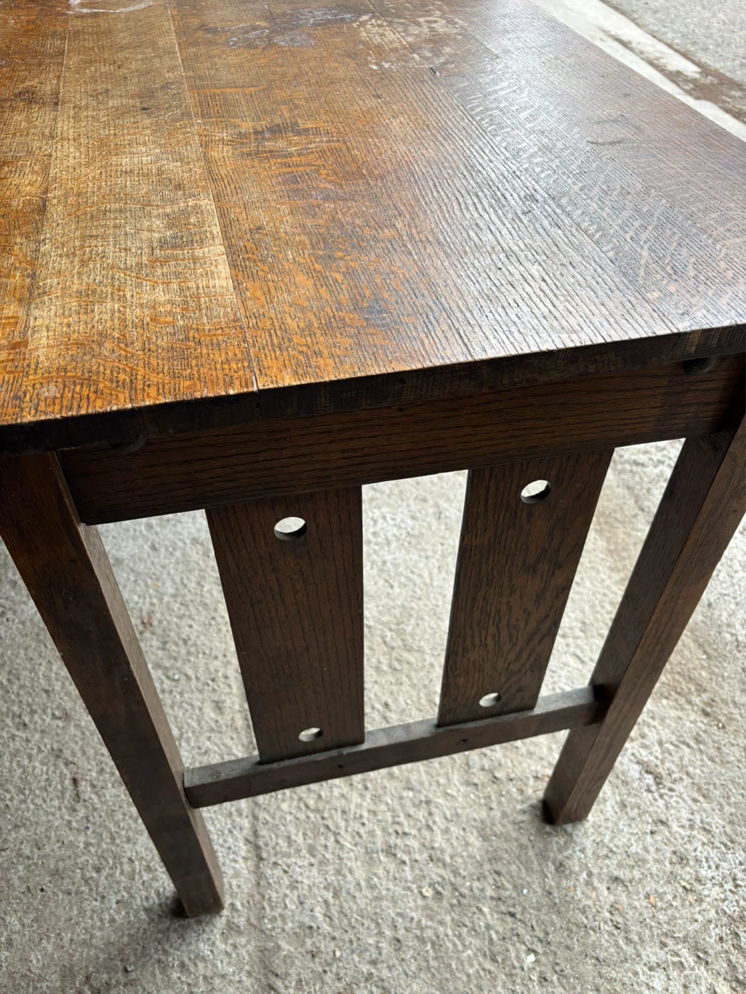 Vintage Oak Side Table - photo 3