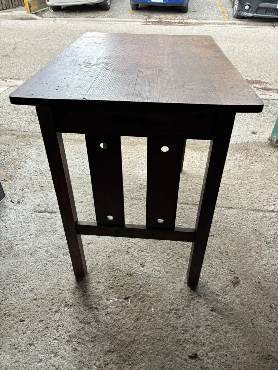 Vintage Oak Side Table - photo 2