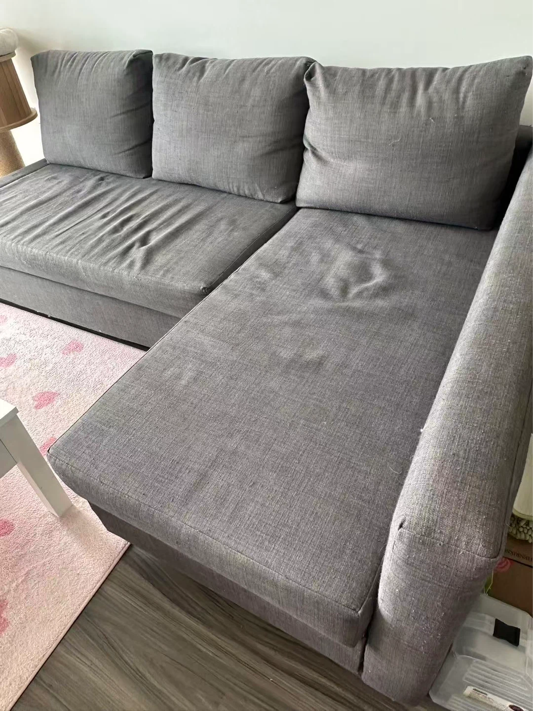 IKEA Grey Sectional Sofa Bed with Storage - photo 2