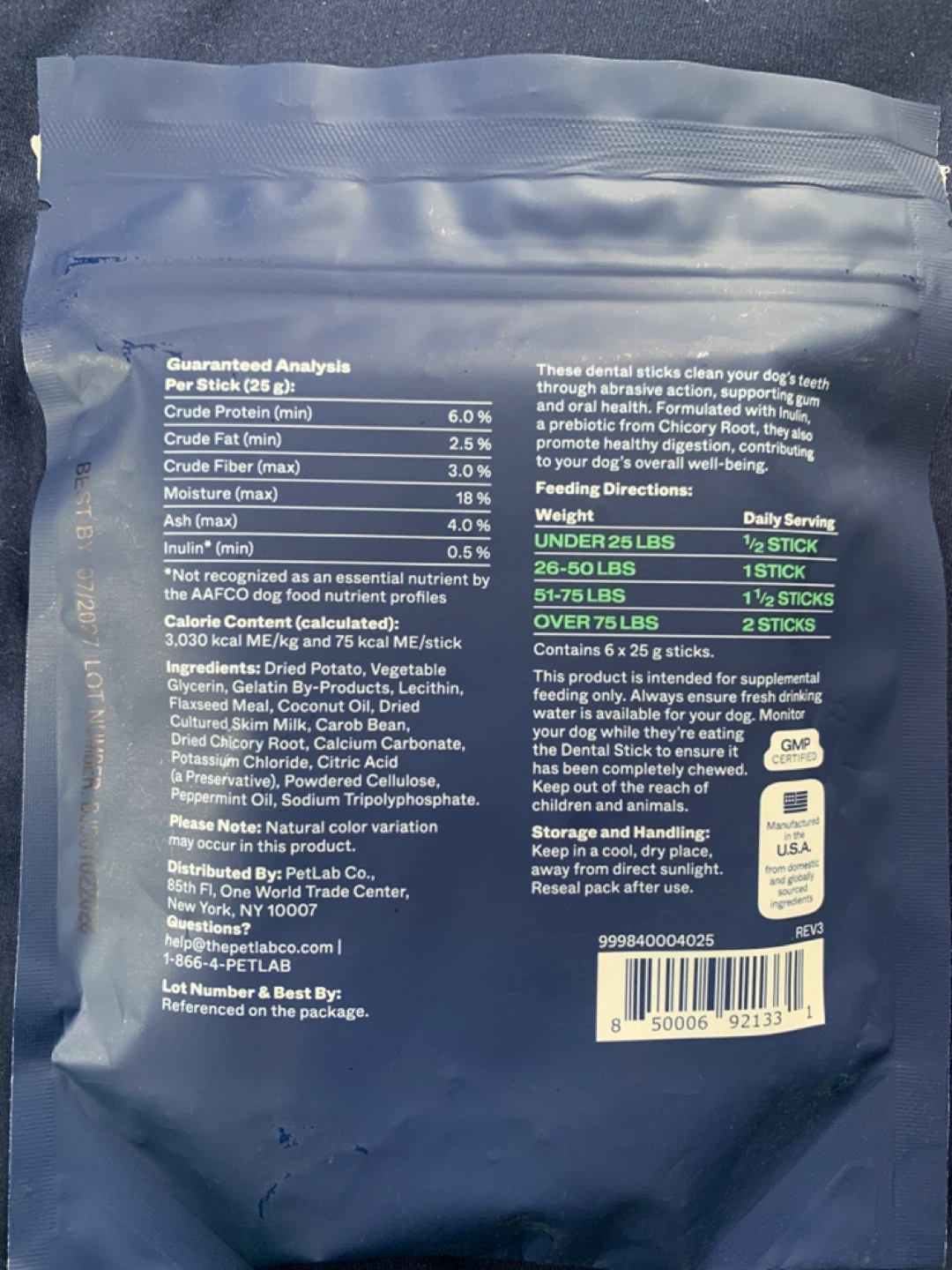Petlabco prebiotic 6 dental sticks + 30 Dental Finger Wipes - photo 4