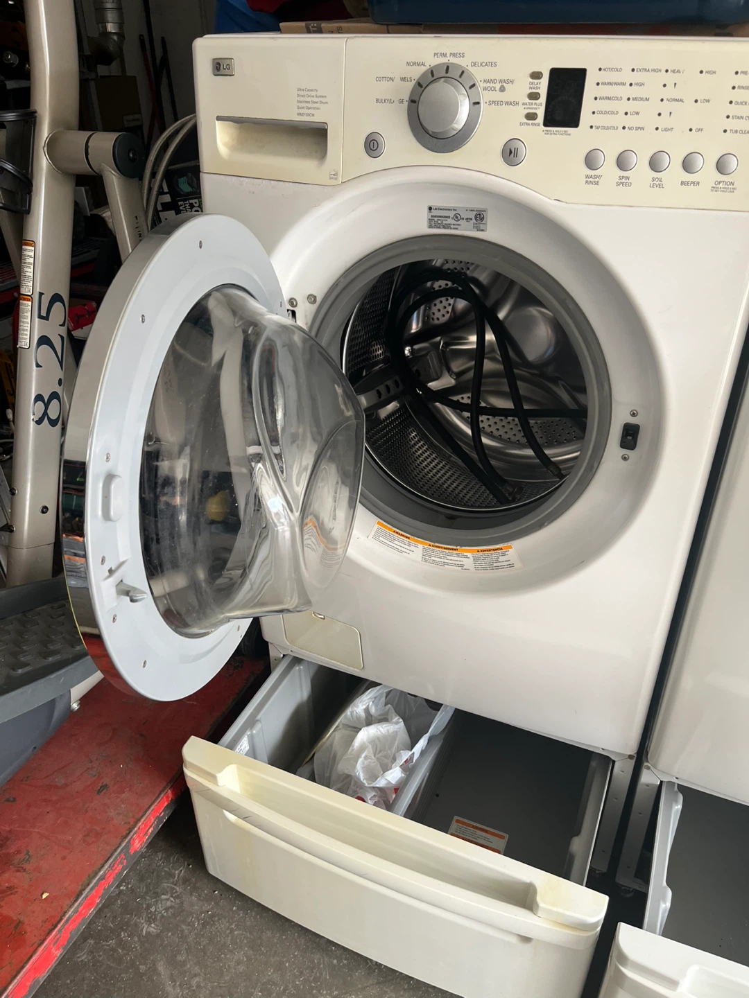 LG Front Load Washer and Dryer Set with Pedestals