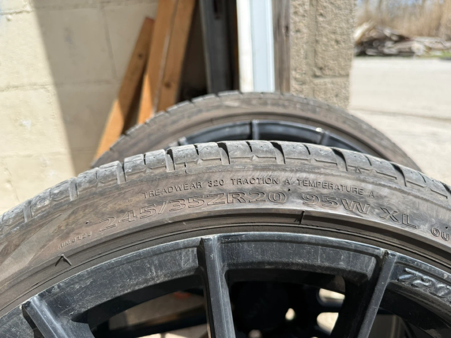 Set of 4 Black 20-inch Wheels and Tires - photo 2