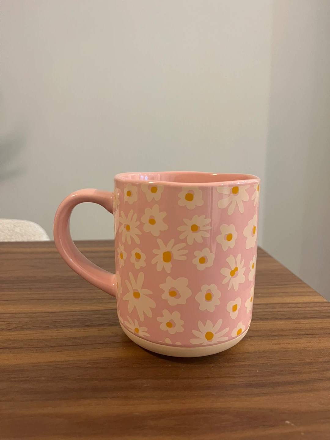 Pink Floral Stoneware Mug