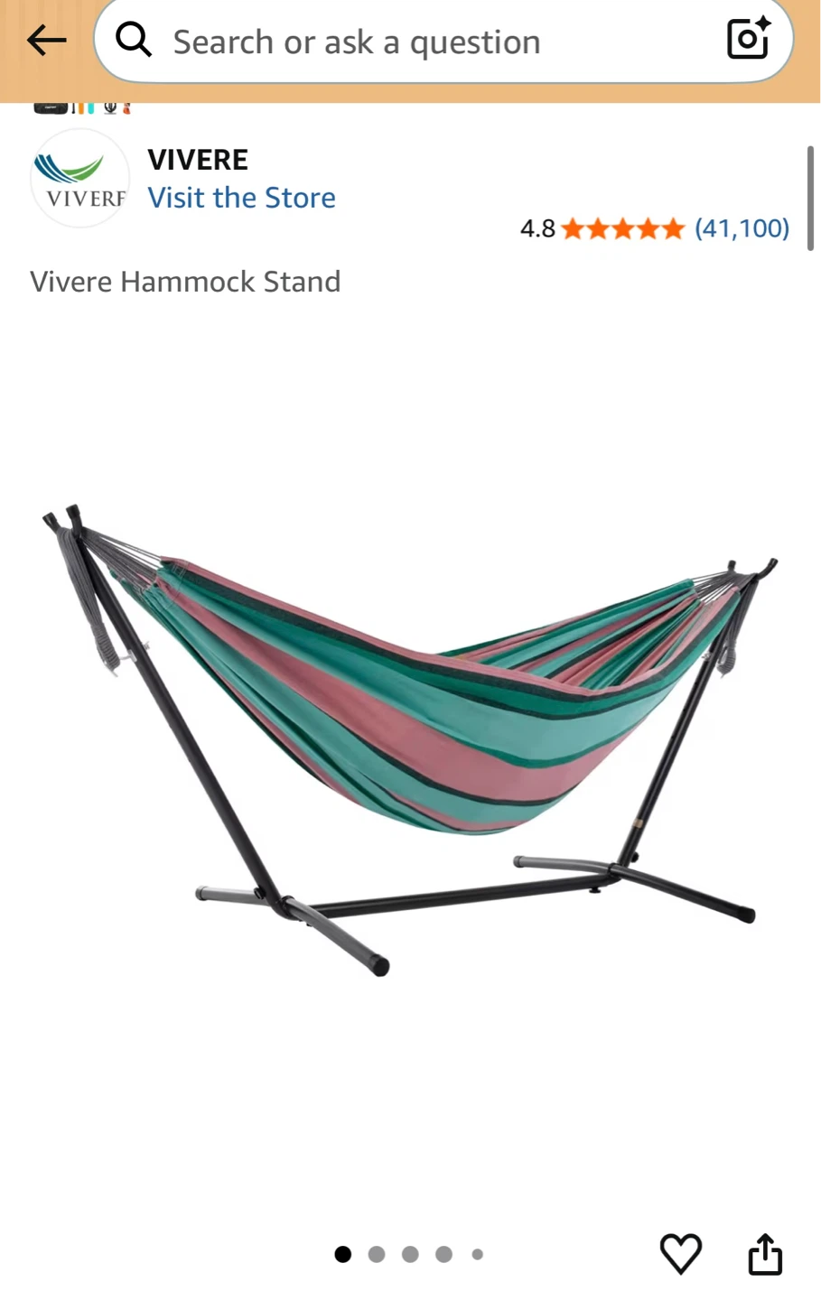 Vivere Cotton Hammock with Stand