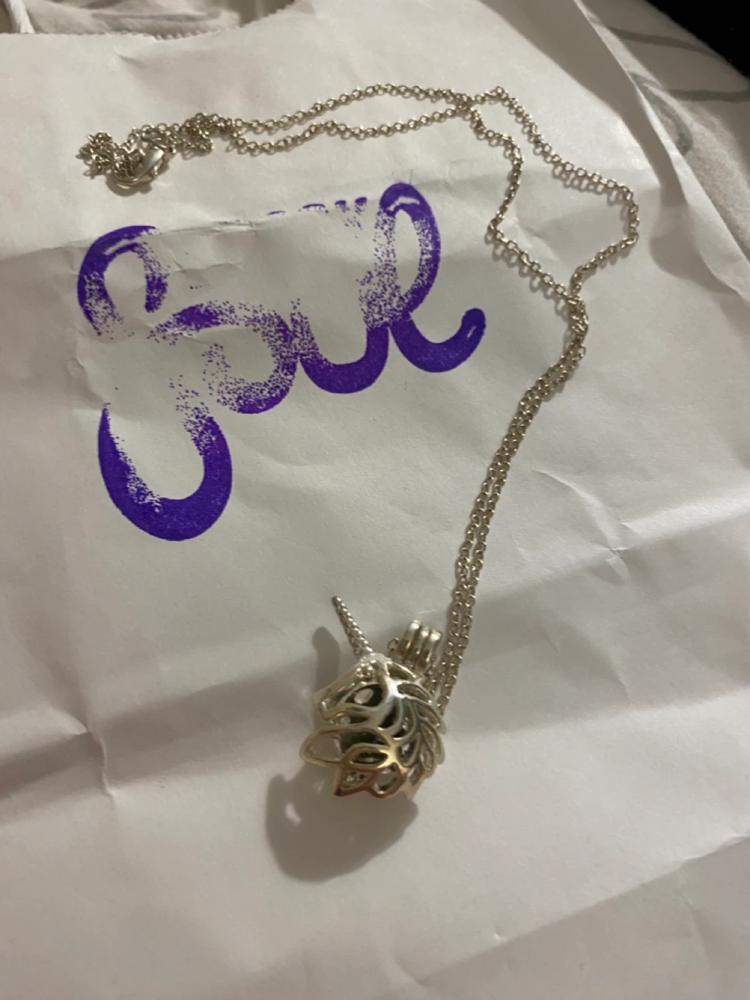 Moldavite in Unicorn locket Pendant Necklace - photo 3