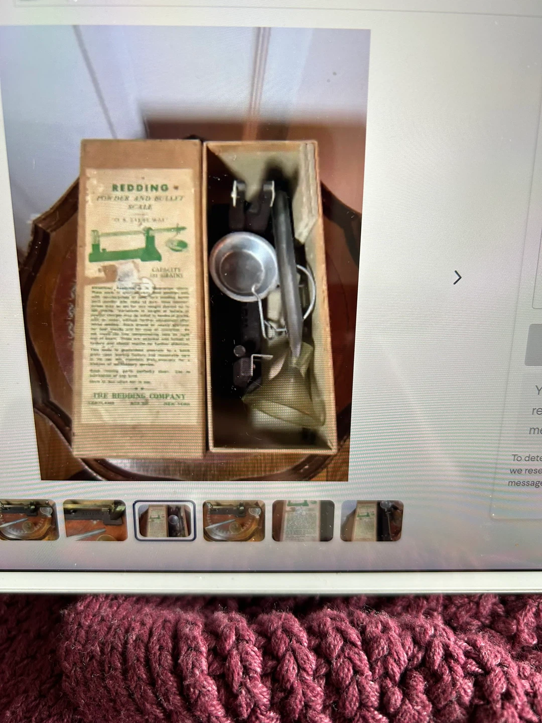 Antique/Vt Redding Company Powder & Bullet Scale 🐞 - photo 3