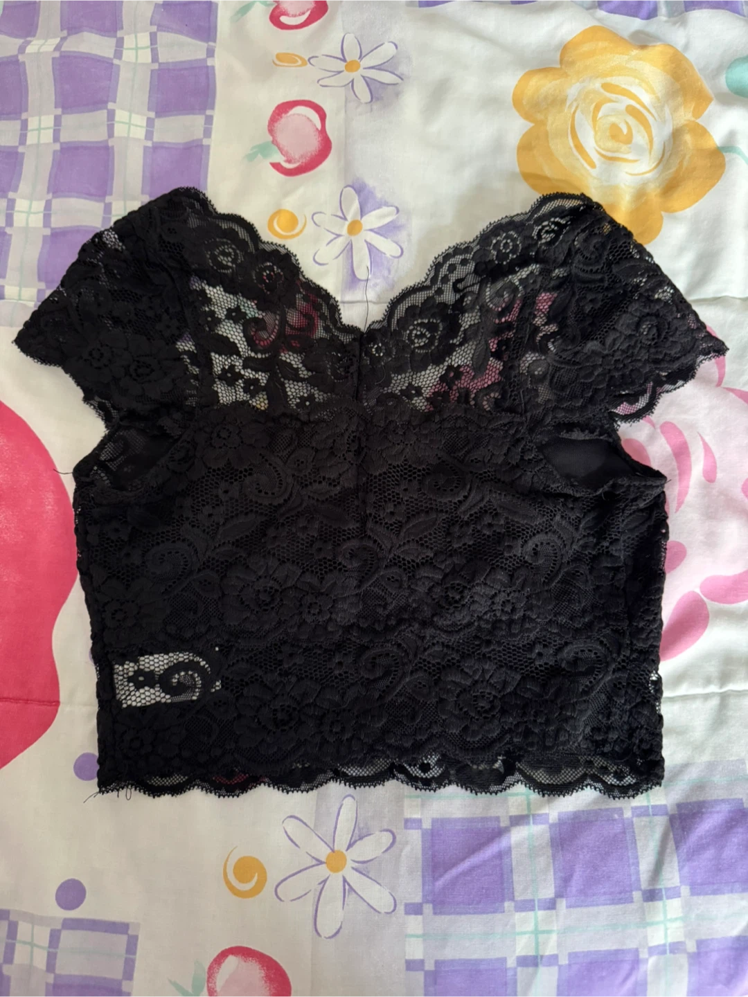 Garage Black Lace Crop Top - S - photo 2