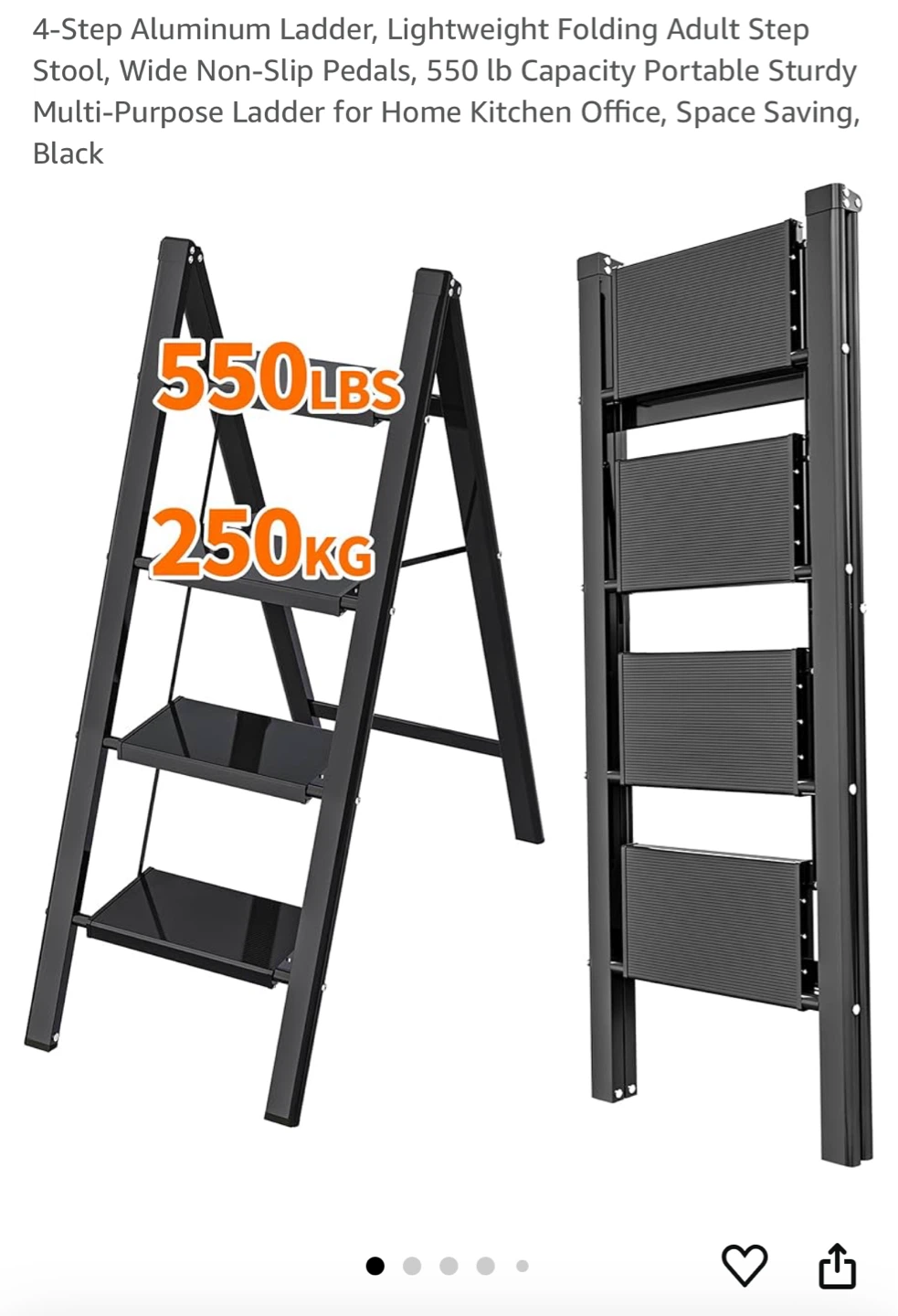 4-Step Folding Aluminum Step Ladder - photo 3