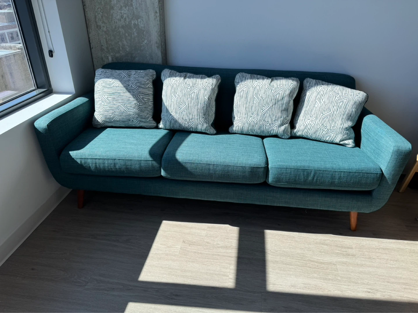 Teal Sectional Sofa with Chaise - photo 3