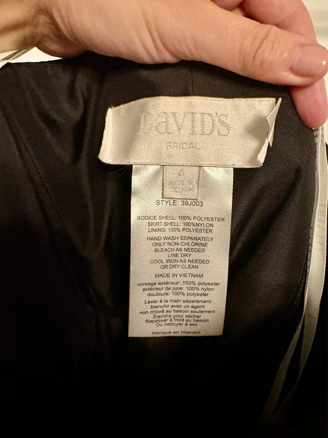 David's Bridal Black Lace Strapless Dress Size 4 - photo 3