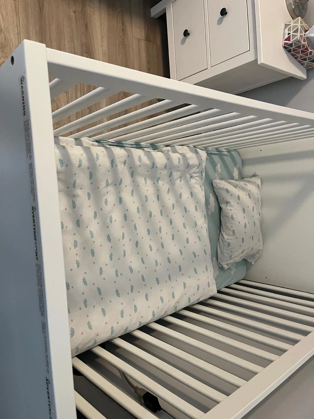 IKEA Crib with Mattress and Bedding - photo 2