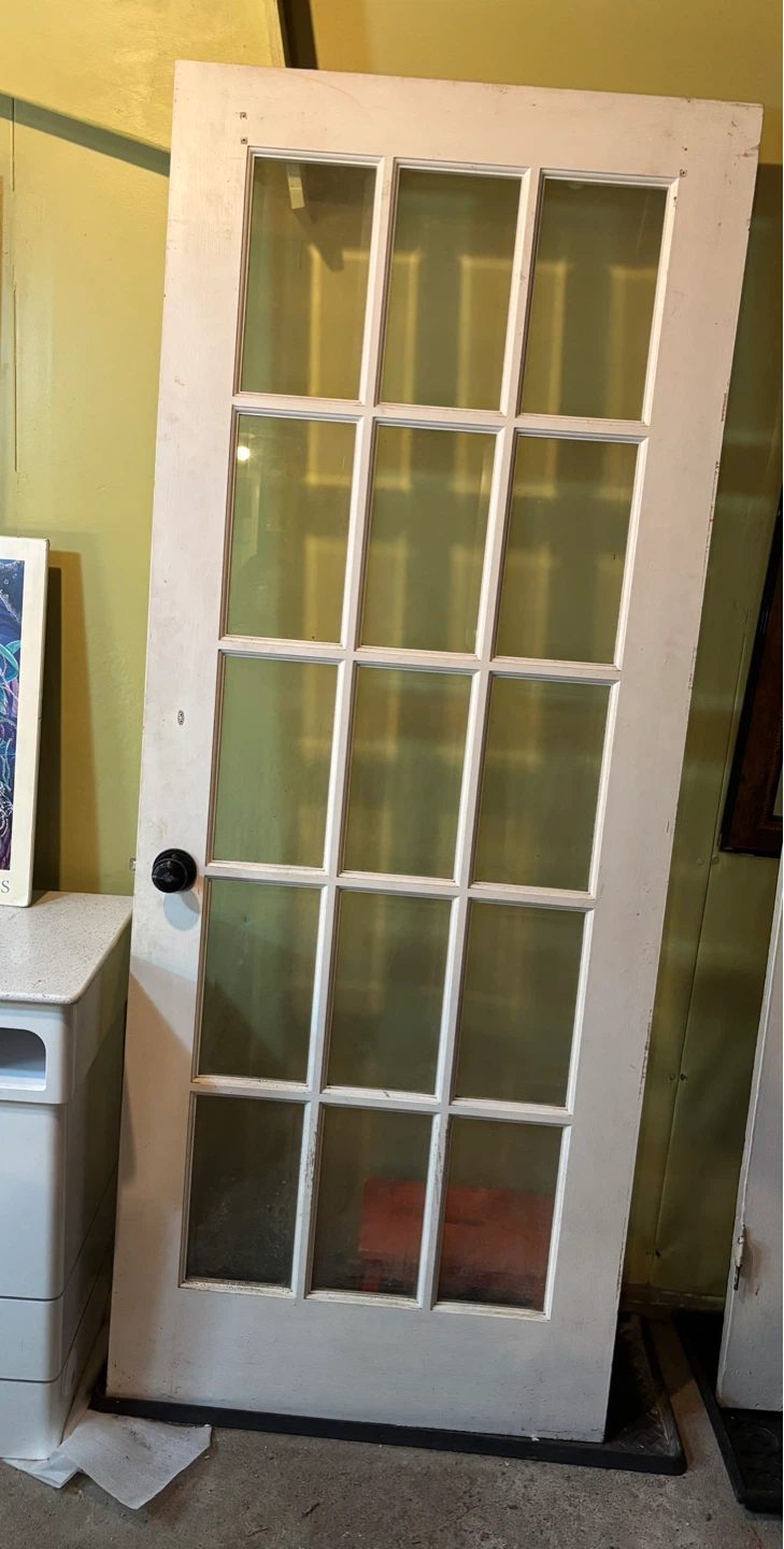 White 12-Pane Glass Door