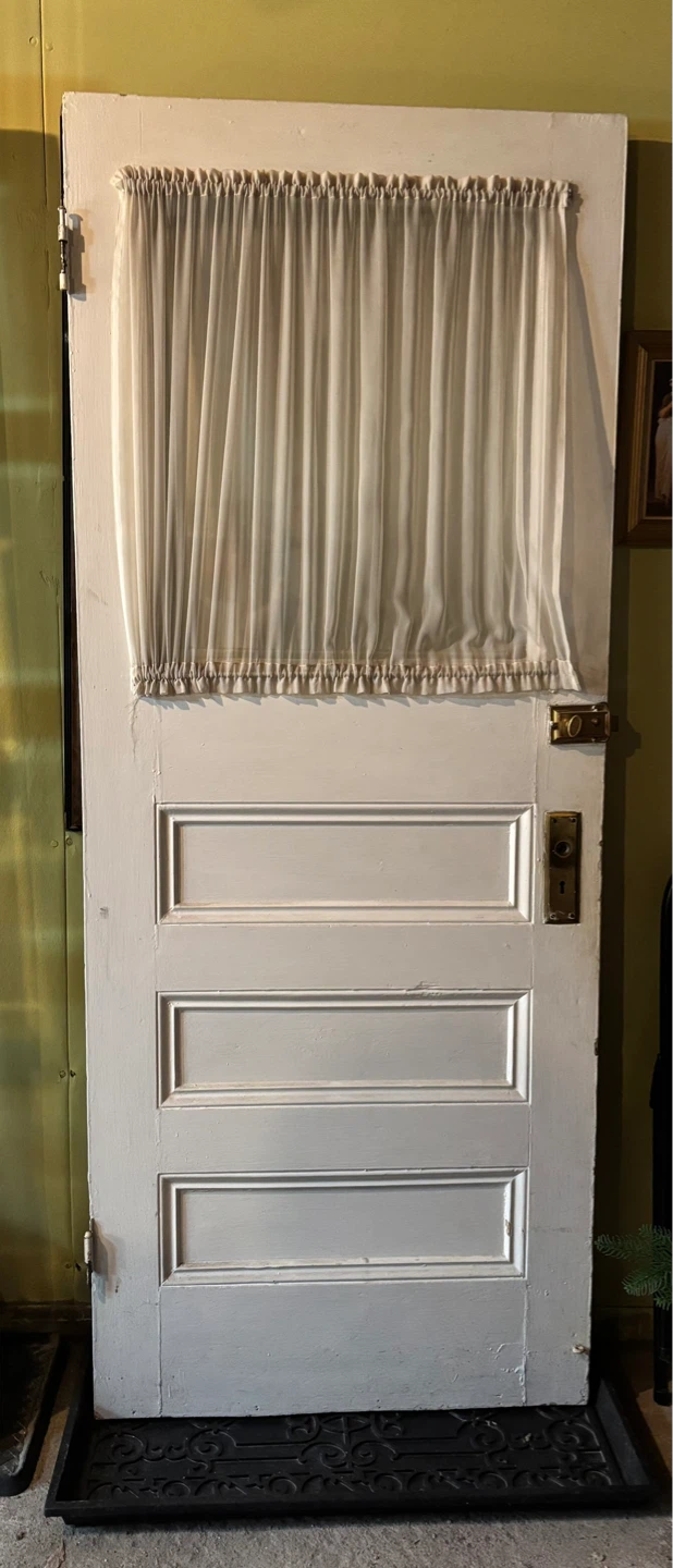 Vintage 5-Panel Interior Door with Frosted Glass Window - photo 2