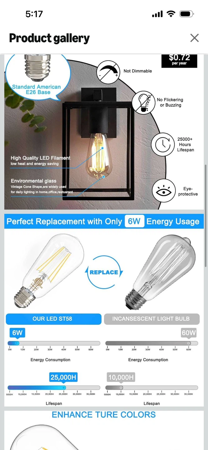 New-VOLXON LED Edison Bulbs (4 Pack) - photo 2