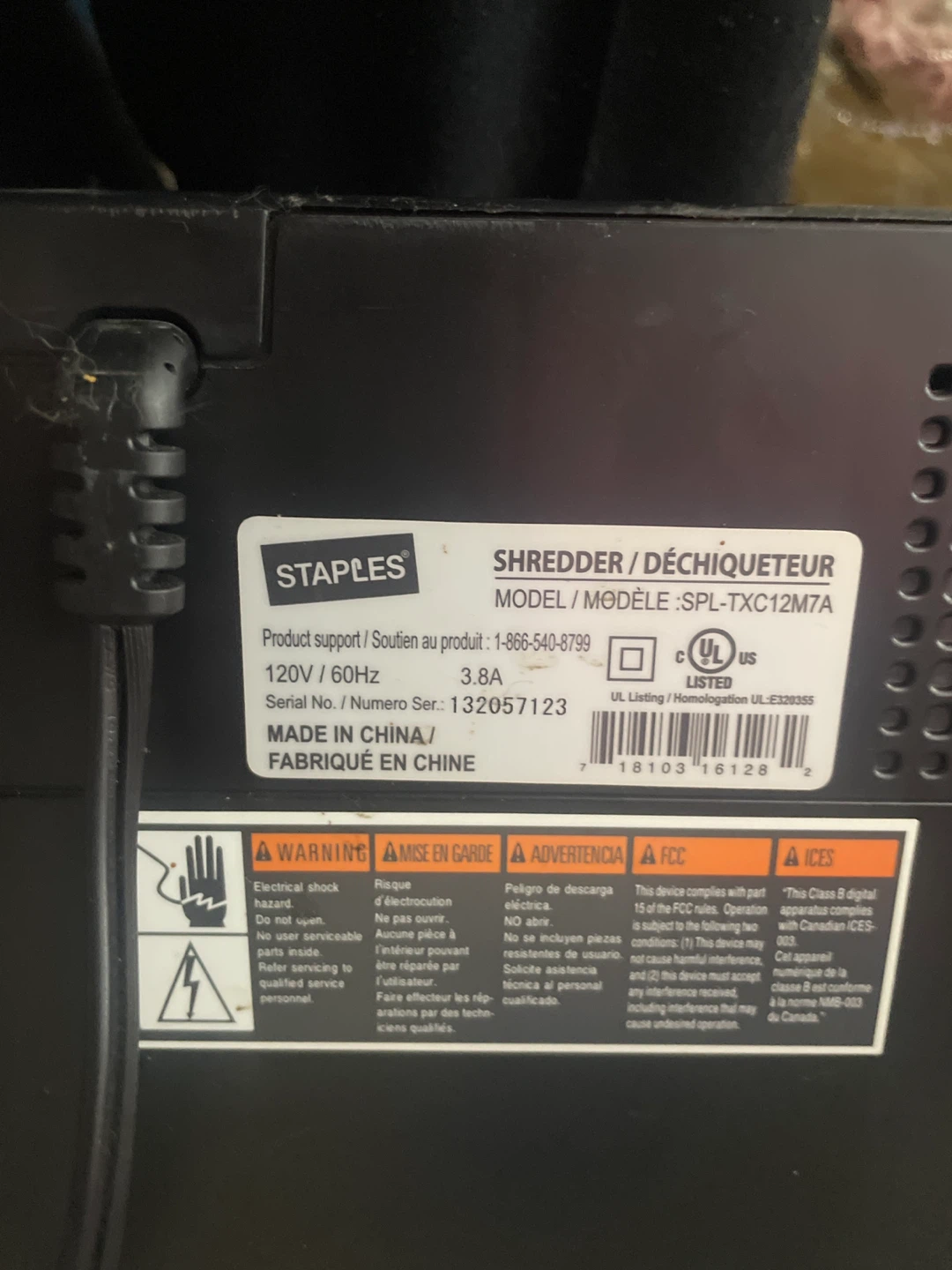 Staples Mailmate SPL-TXC12M7A Shredder - photo 3