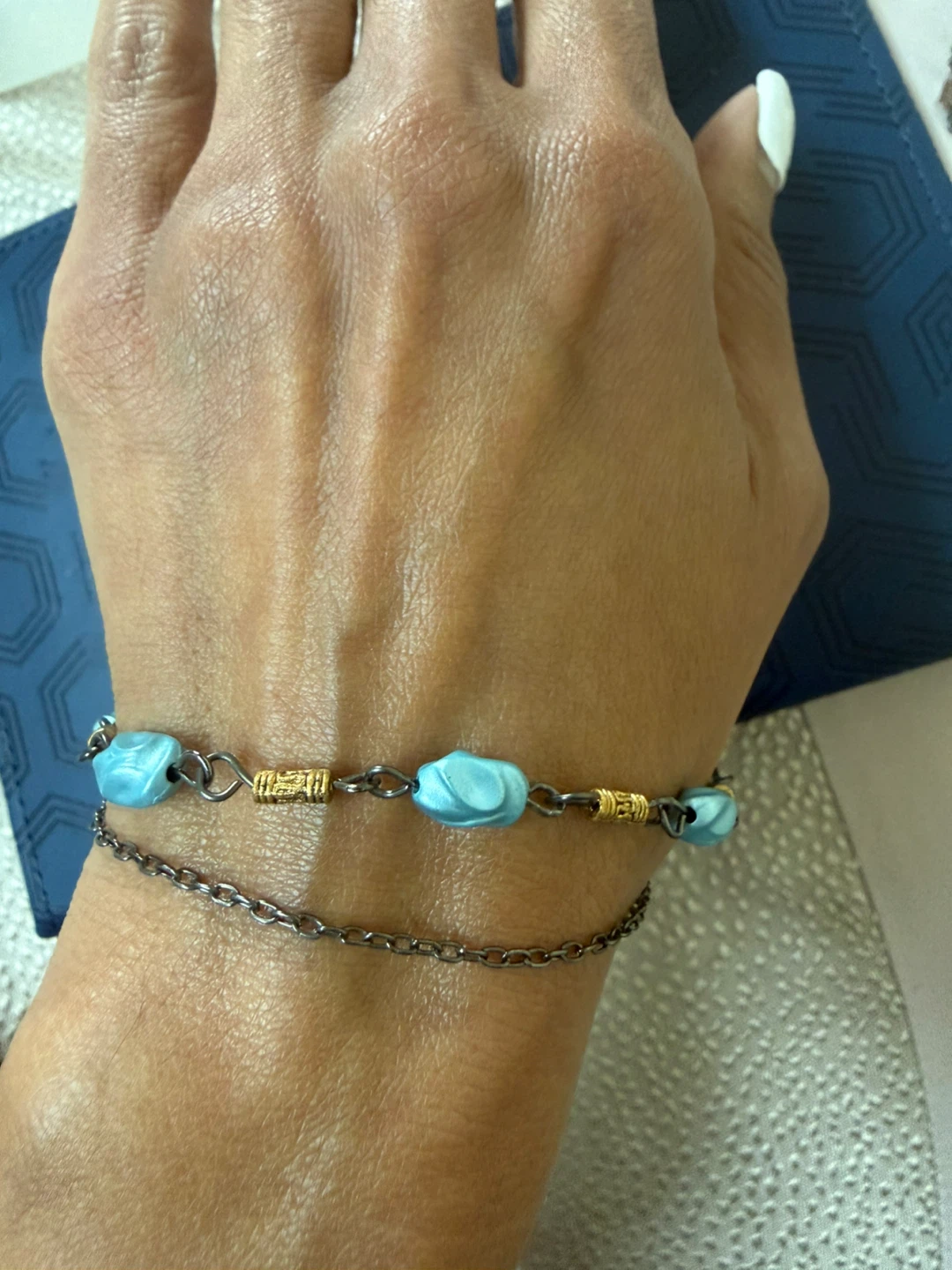 Blue Bead and Key Charm Bracelet- Free with another purchase - photo 2