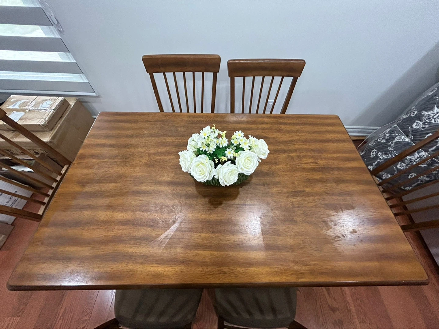 Wooden Dining Table Set with 6 Chairs