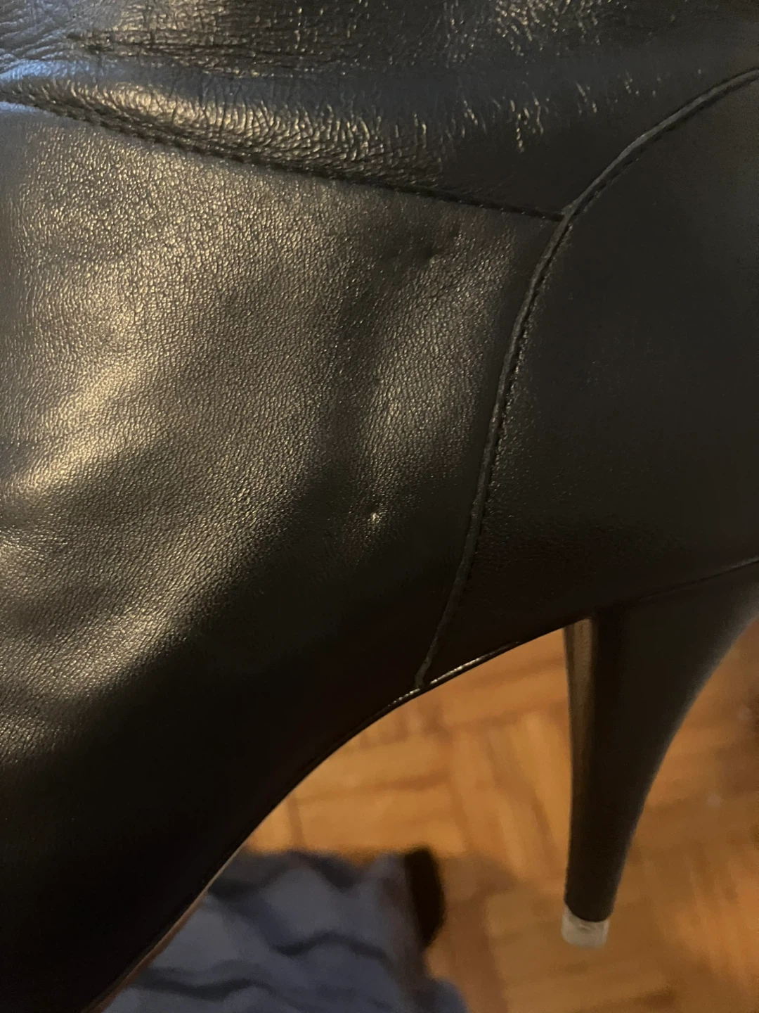 Leather Studio Black Suede Heeled Booties Size 37 - photo 3