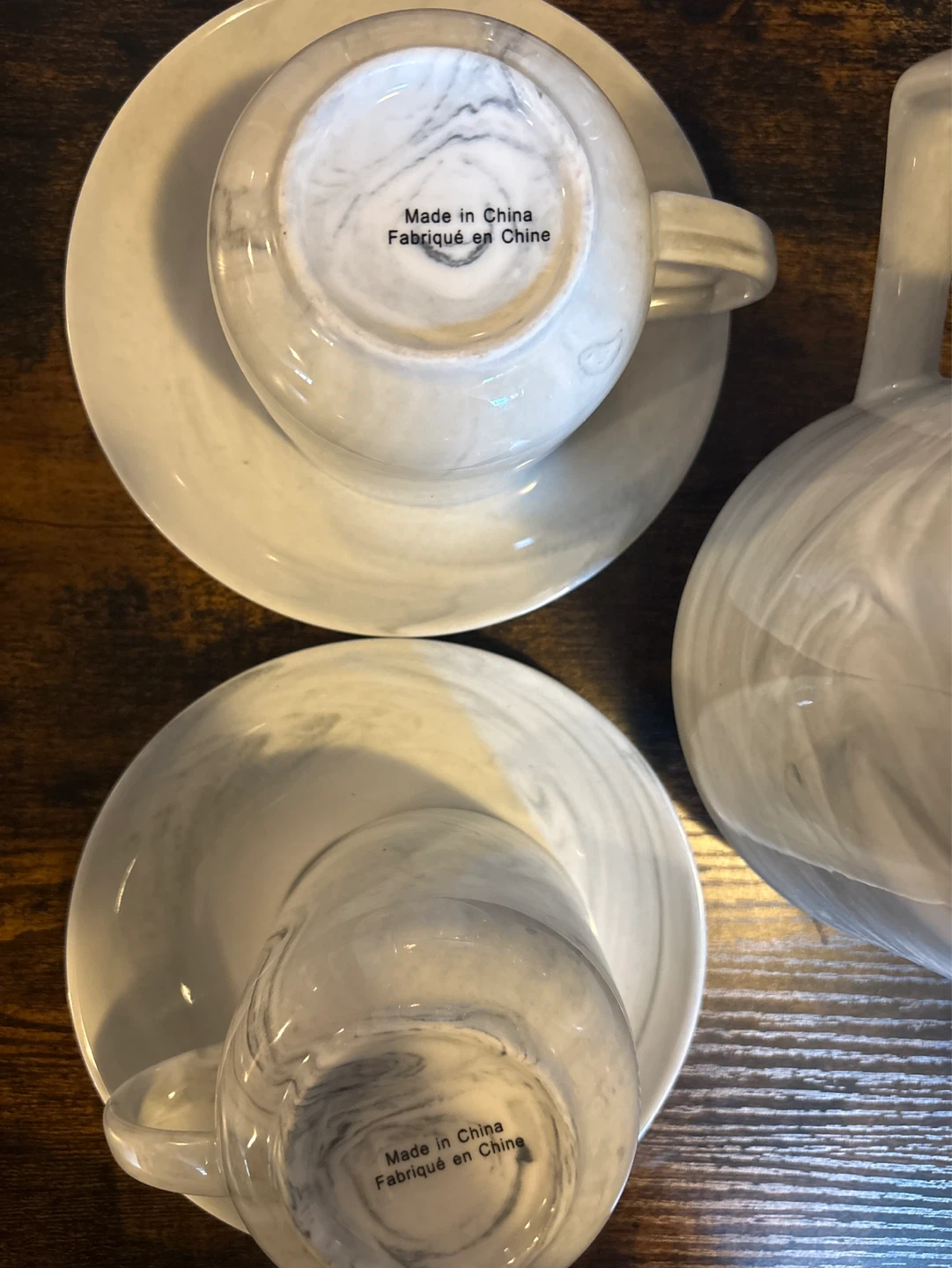Marble Pattern Teapot and Cups Set - photo 3