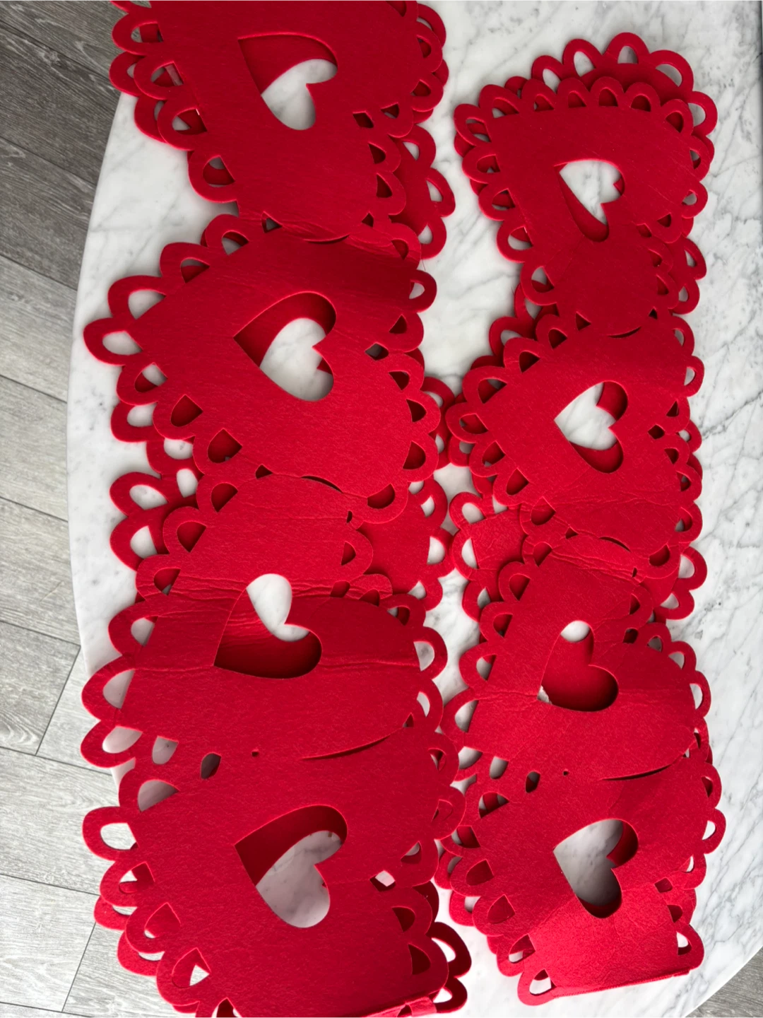 Red Heart Felt Placemats/ Table Runner (Set of 2）