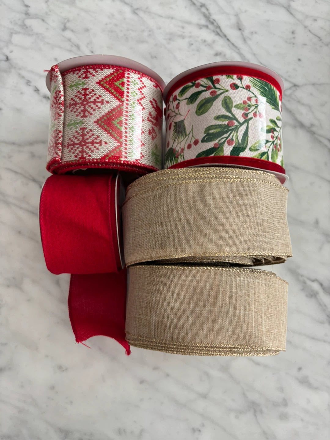 Ribbon Set - Christmas & Natural Burlap Styles