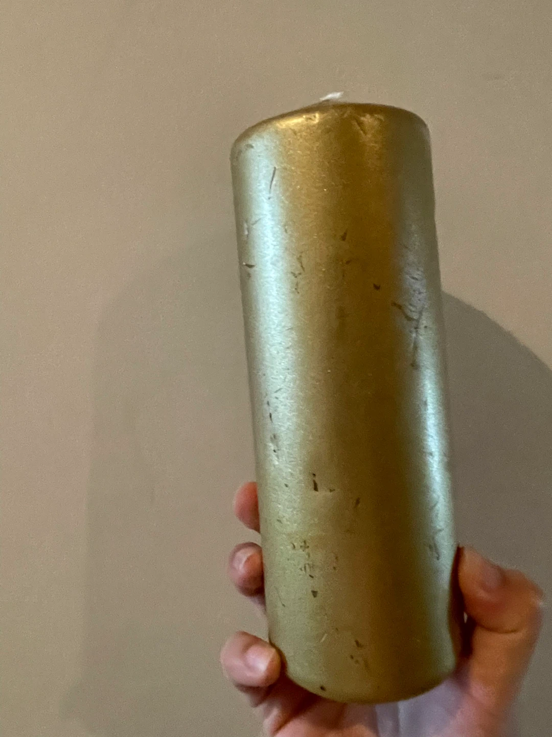 Large Gold Pillar Candle - photo 3