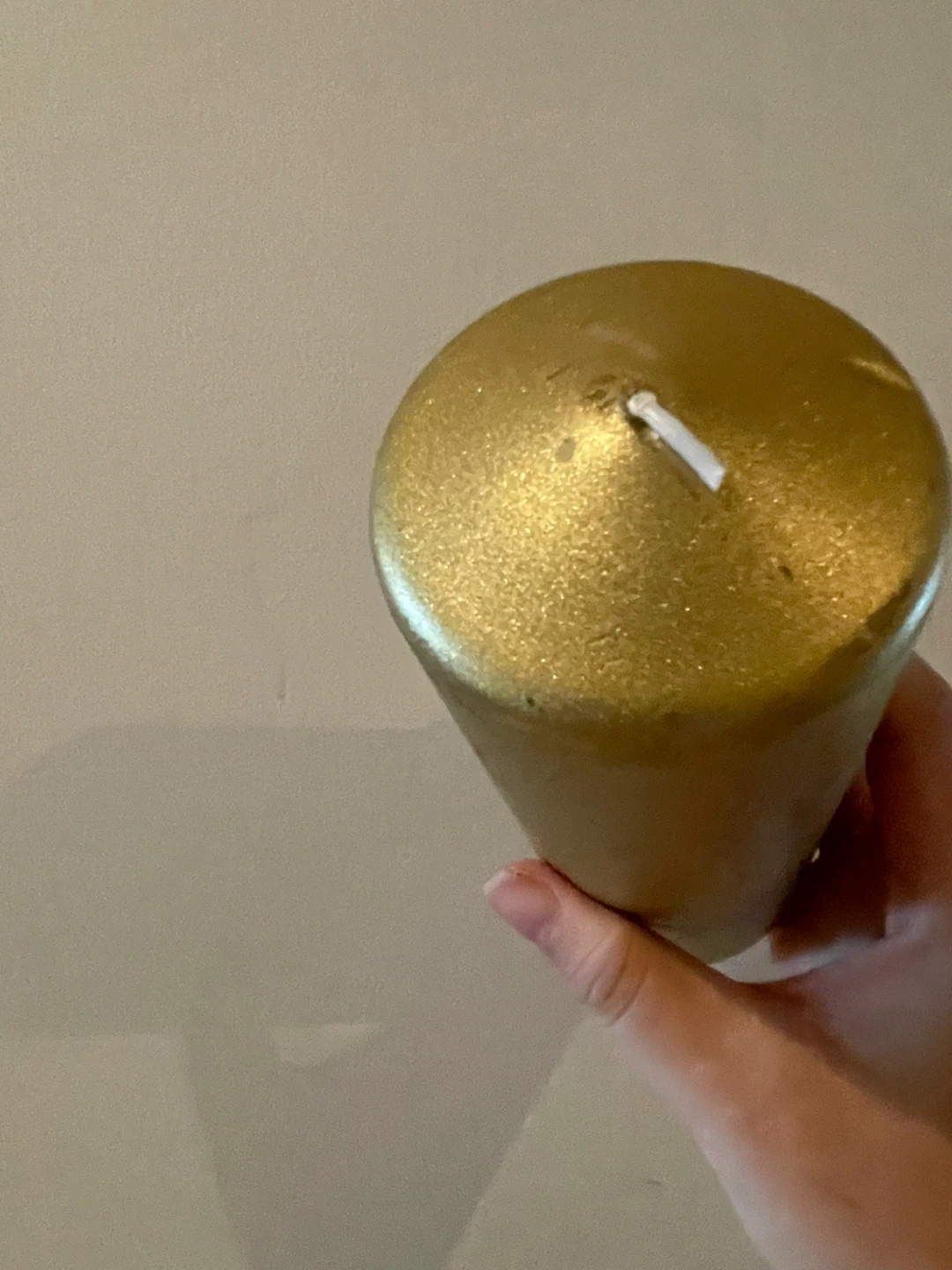 Large Gold Pillar Candle - photo 2
