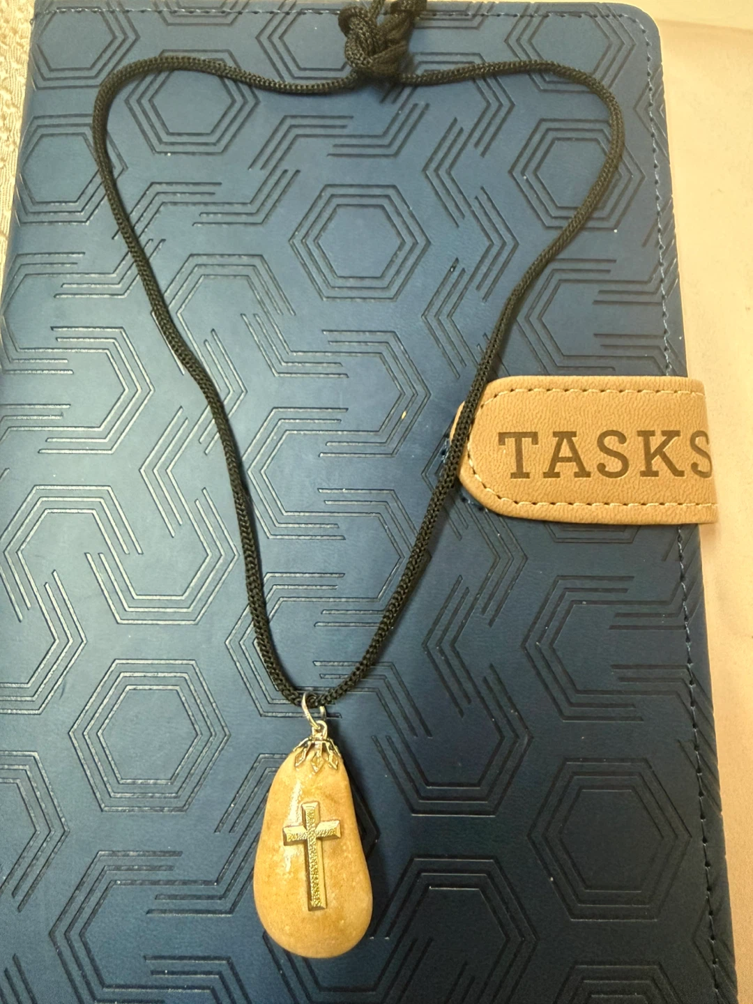 Cross Necklace with Stone Pendant- Free with another buy