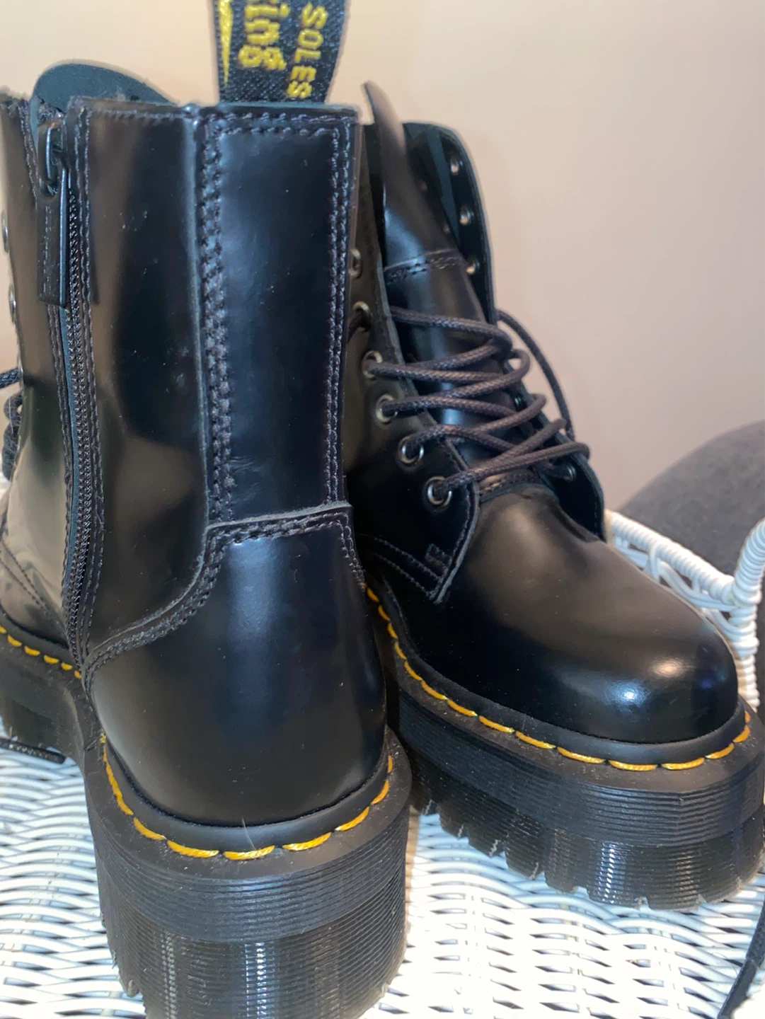 Dr. Martens Black Leather Platform Boots - photo 5