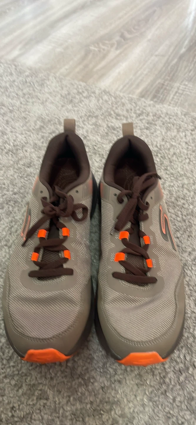 Skechers Trail Running Shoes - Grey/Orange, Size 8 US