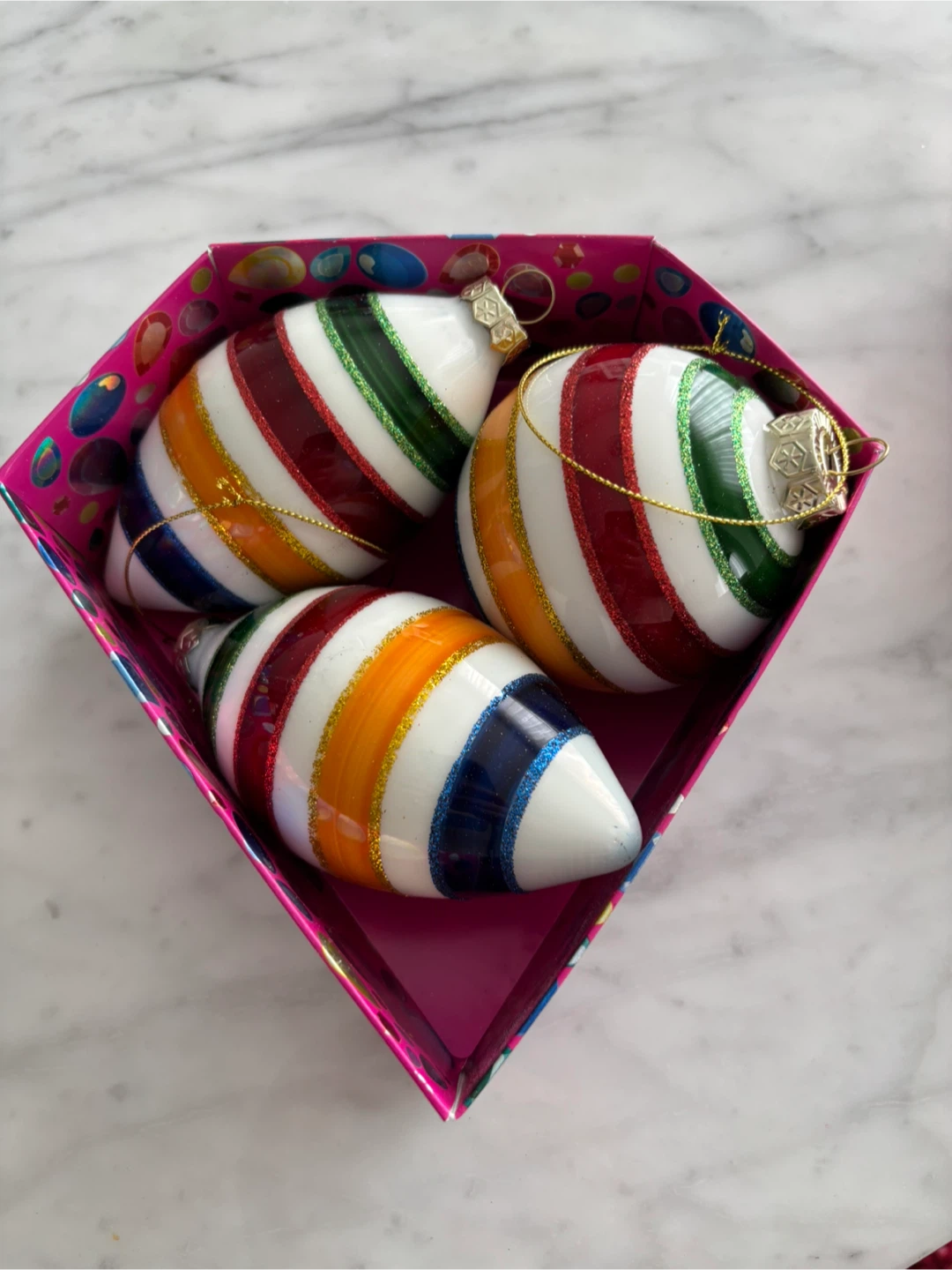 Set of 3 Hudson Bay Striped Christmas Ornaments