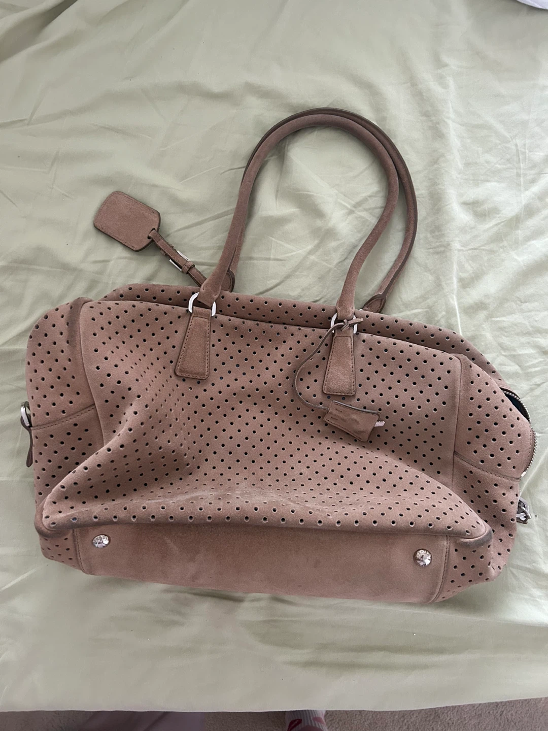 Prada Perforated Suede Tote Bag - photo 2