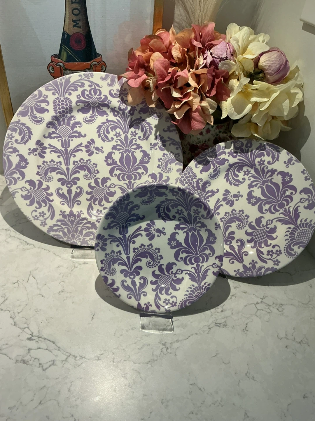 Royal Stafford Plate - Purple Damask Pattern