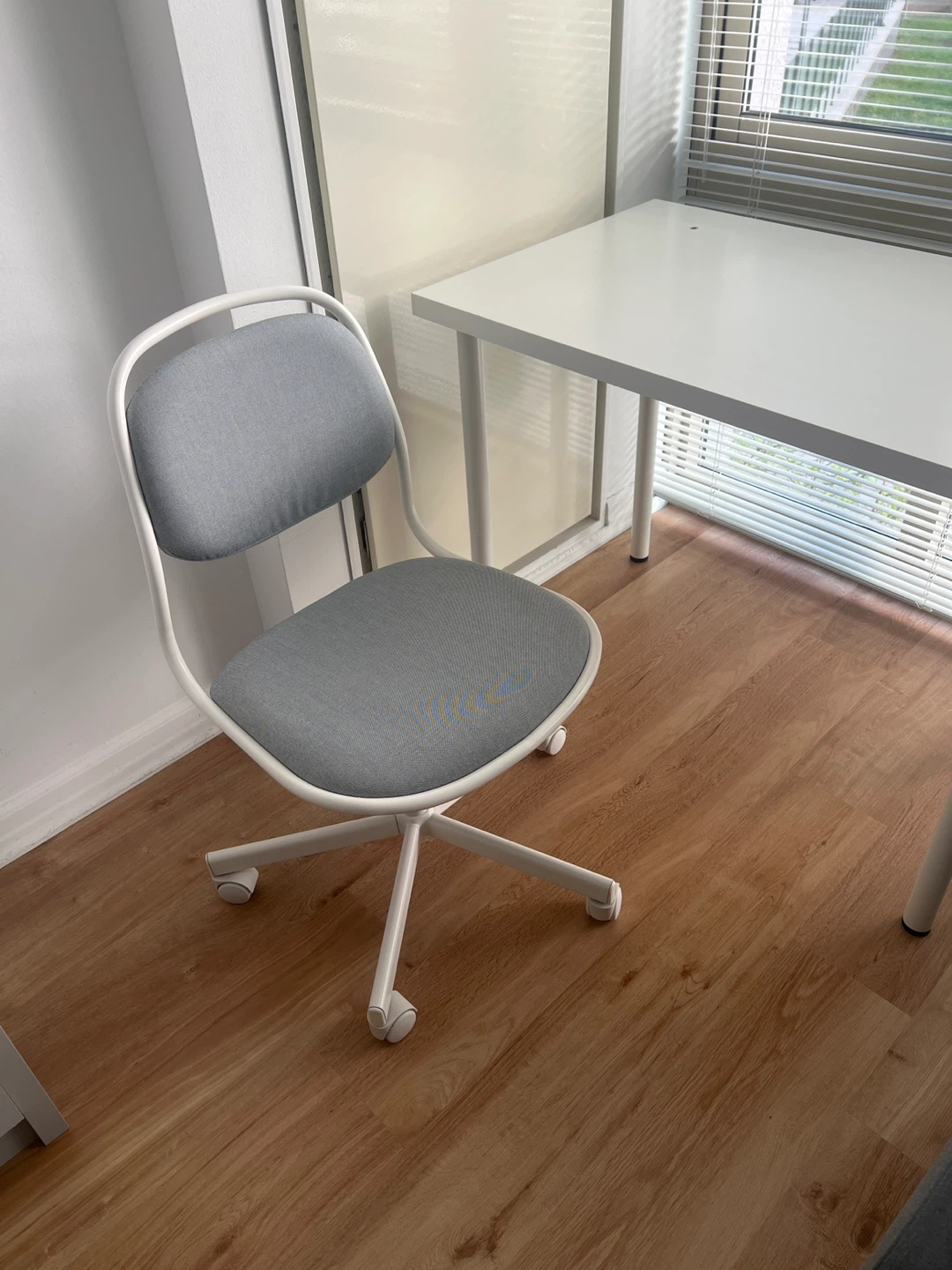 Ikea white desk, Ikea white&gray chair