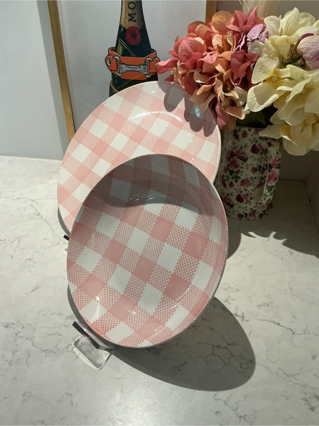 CasaModena Gingham Cake Stand and Bowl Set - photo 2