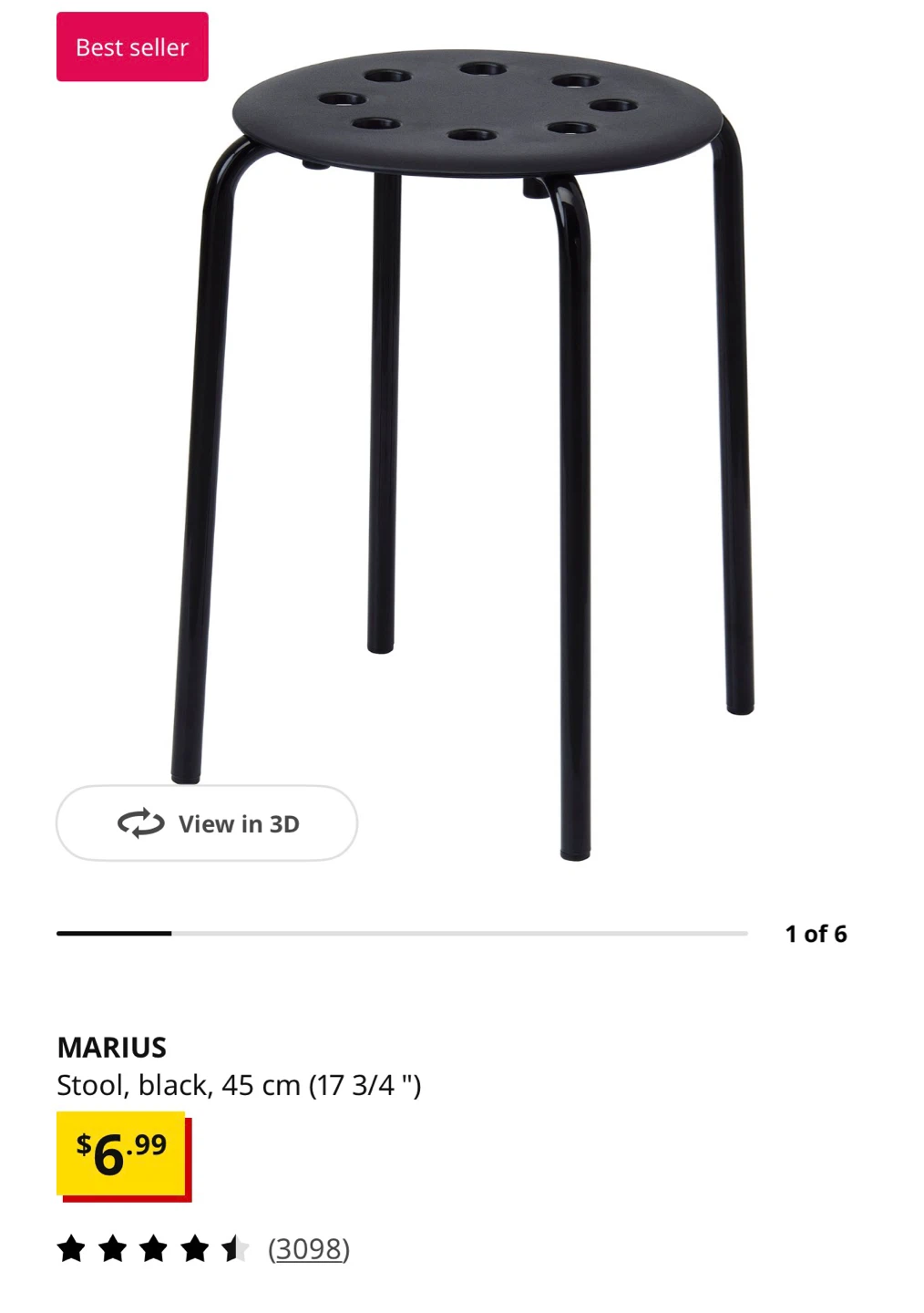 IKEA Black Stool - photo 2