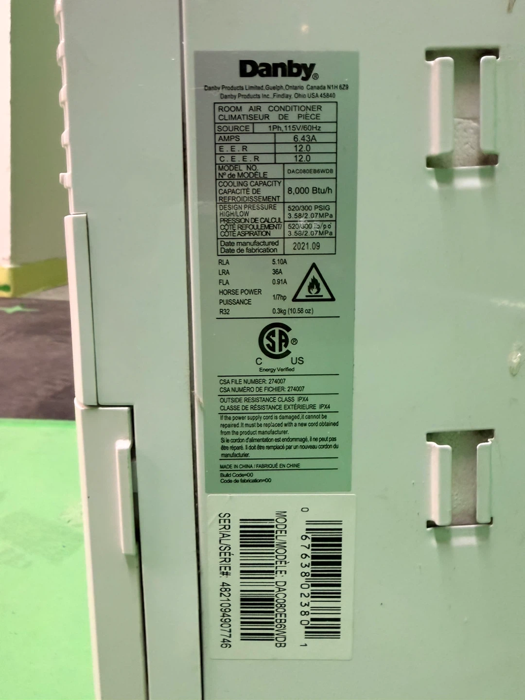 Danby 8,000 BTU Window Air Conditioner - photo 5