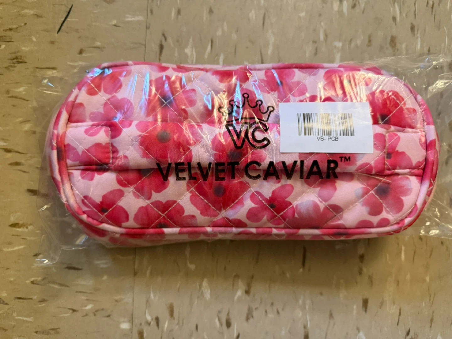 Velvet Caviar Pink Floral Makeup Bag