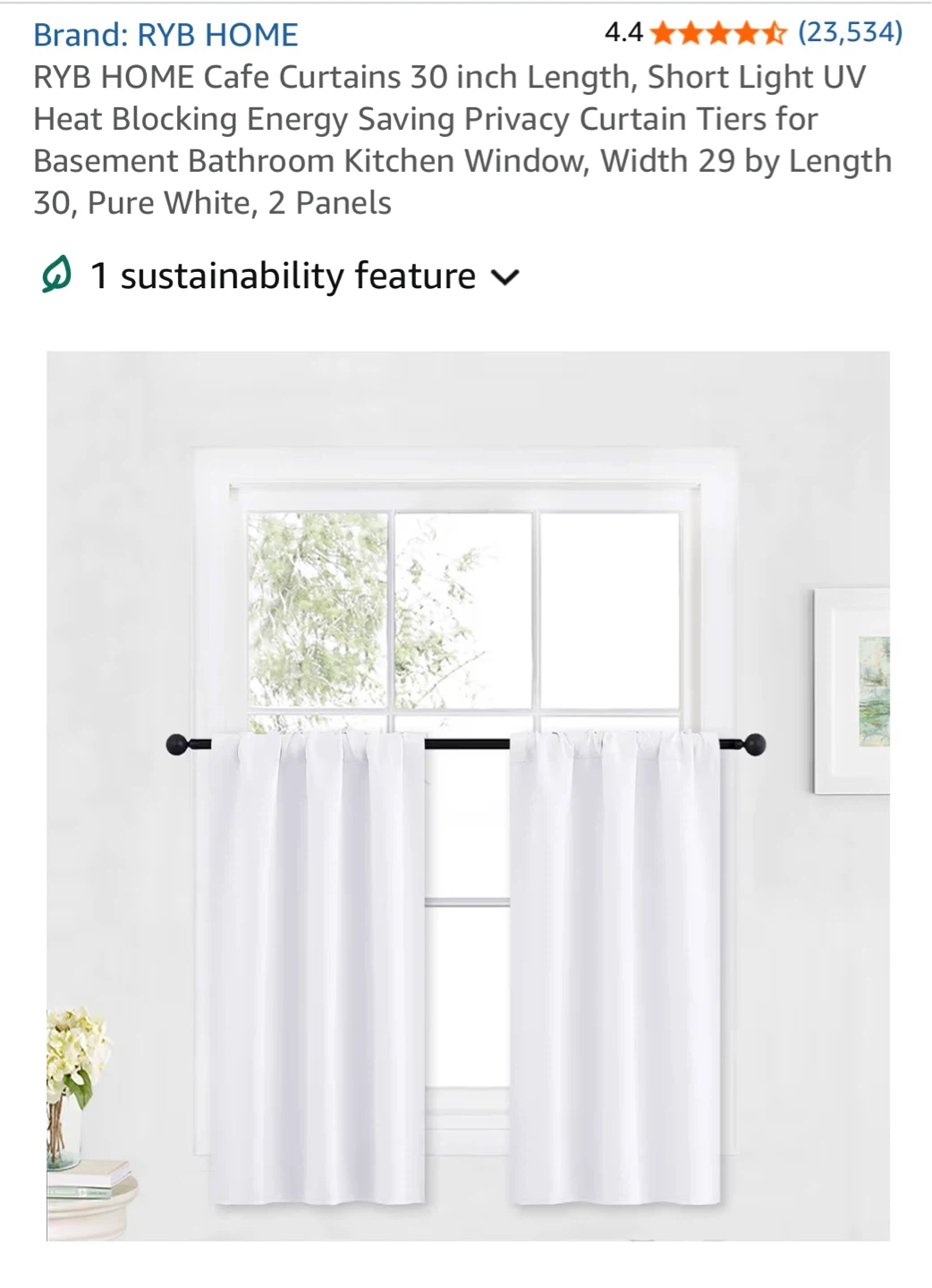 RYB HOME Cafe Curtain - photo 2
