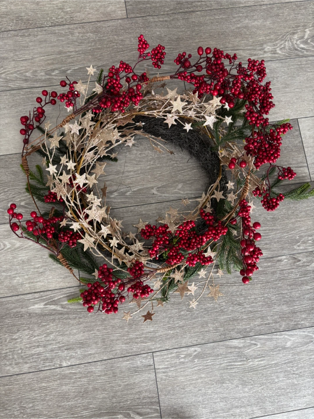 Festive Berry and Star Wreath