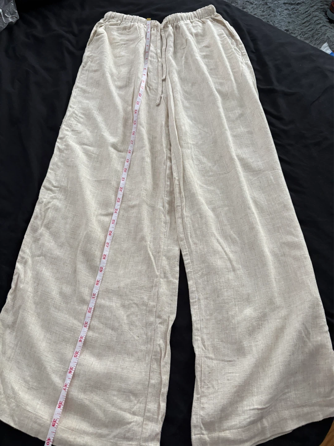 Linen Blend Wide Leg Pants - photo 4