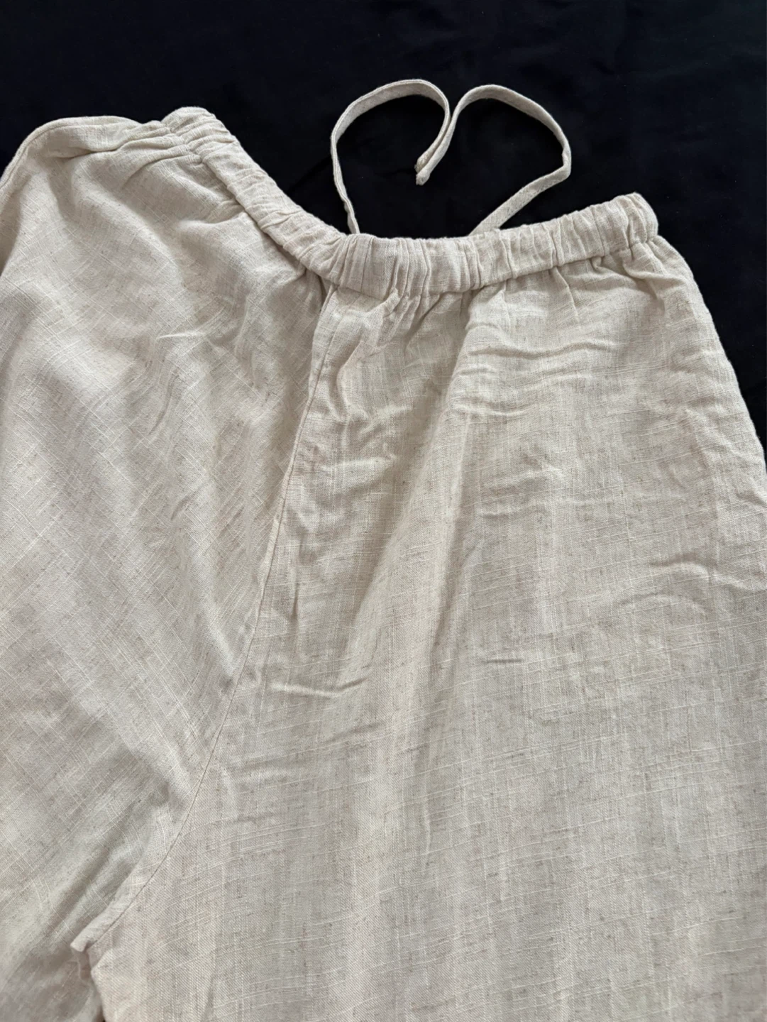 Linen Blend Wide Leg Pants