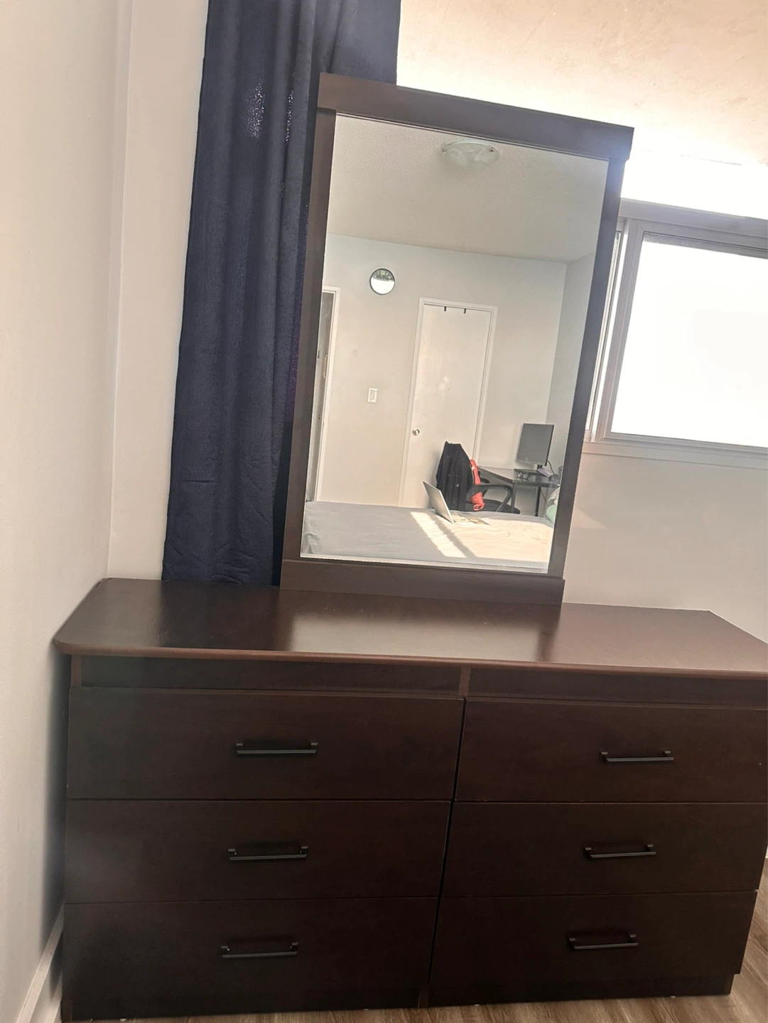Dark Brown Dresser with Mirror - photo 3