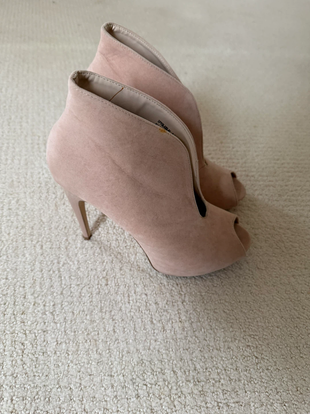 Pink Suede Peep-Toe shoes - photo 2