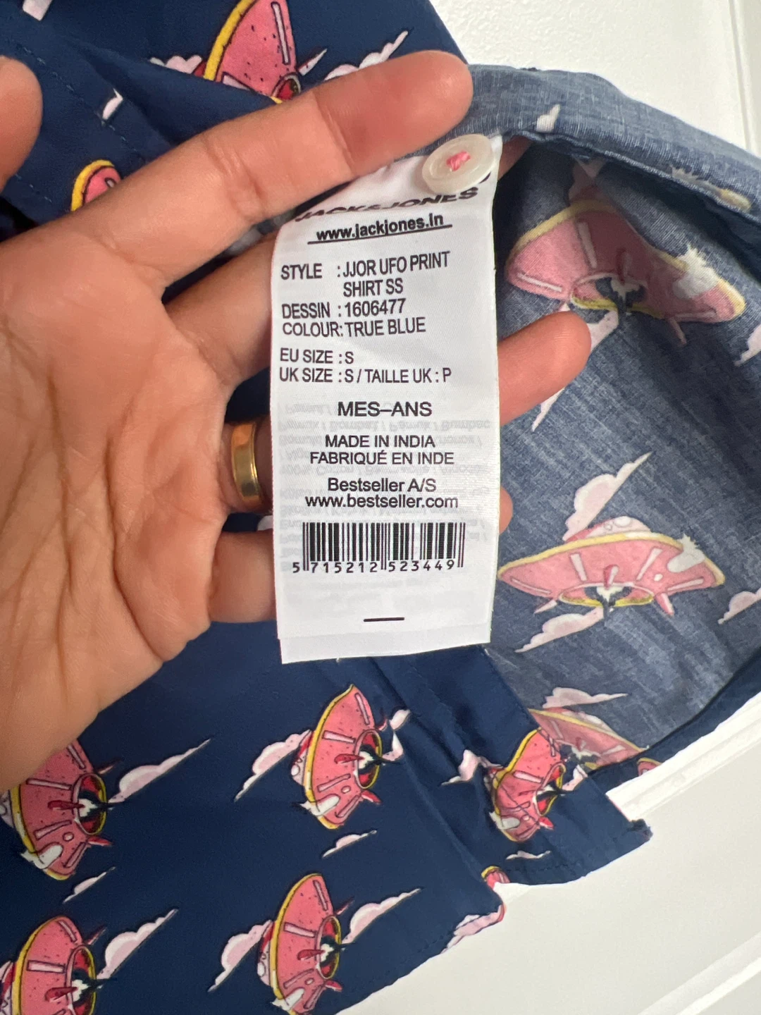 (New)Jack & Jones Slim Fit UFO Print Shirt - Size S - photo 4