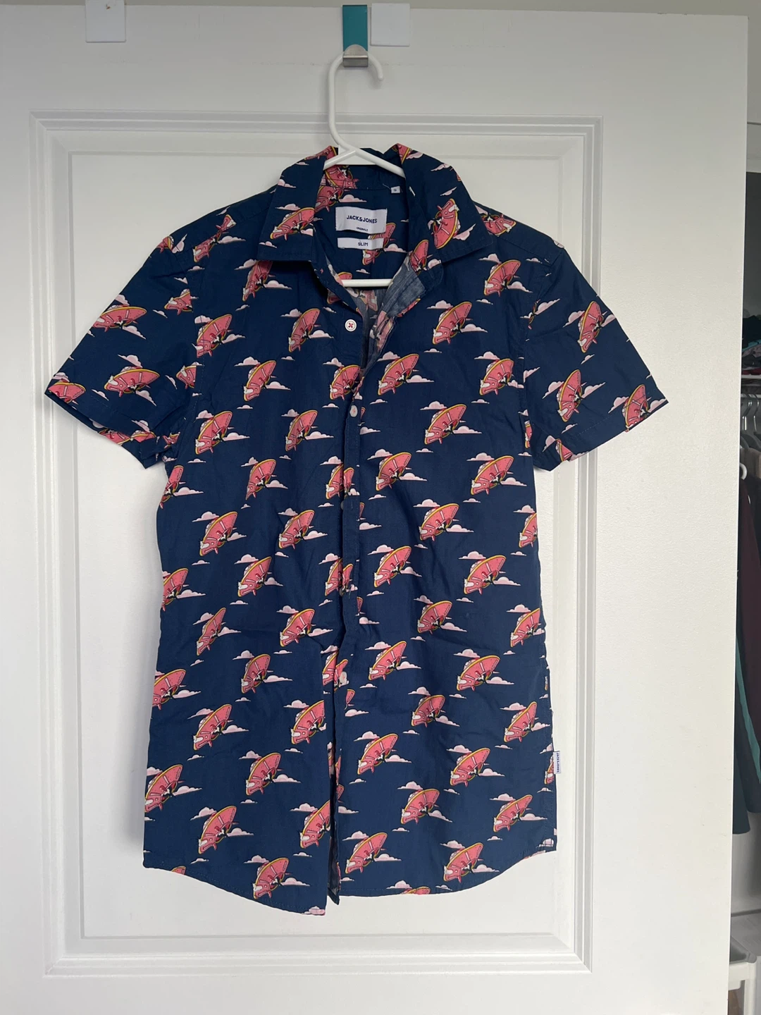 (New)Jack & Jones Slim Fit UFO Print Shirt - Size S