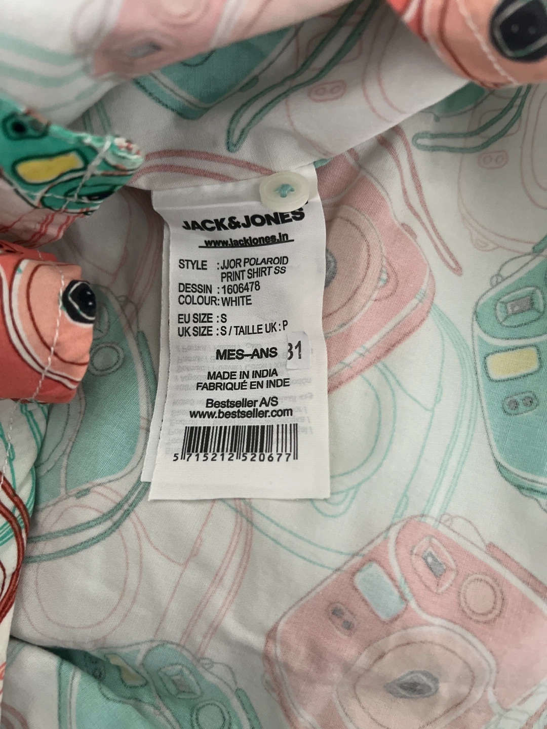 (New) Jack & Jones Slim Fit Short Sleeve Shirt - Camera Print - photo 4