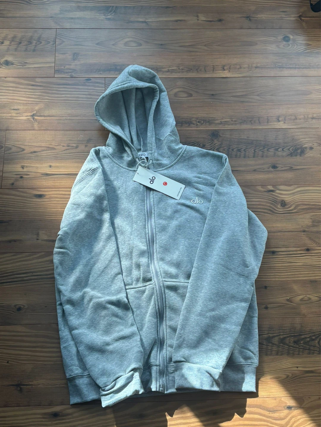 Alo Grey Zip-Up Hoodie