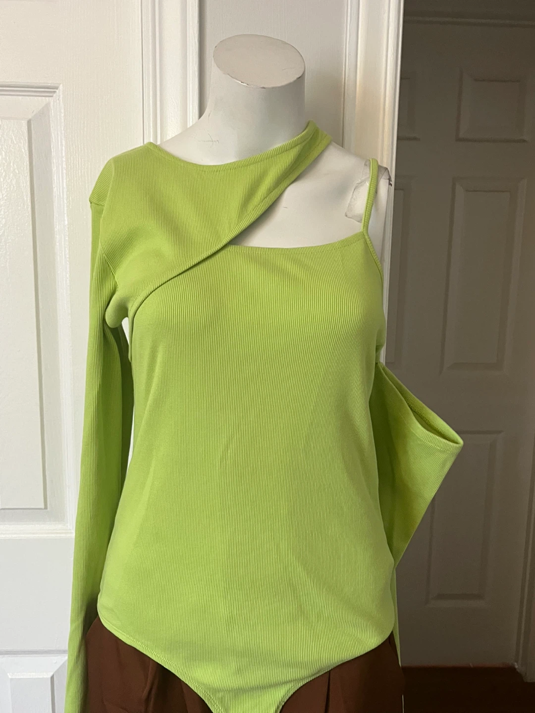The Drop Green Glow LS Cut-Out Front Bodysuit - photo 2