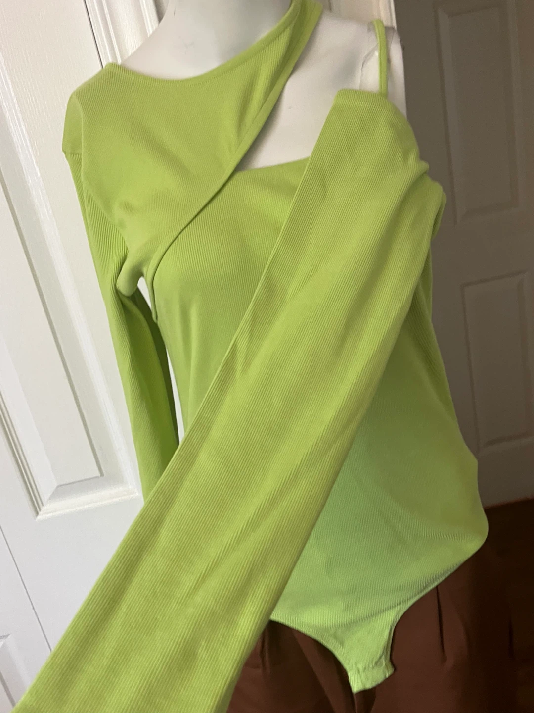 The Drop Green Glow LS Cut-Out Front Bodysuit - photo 3